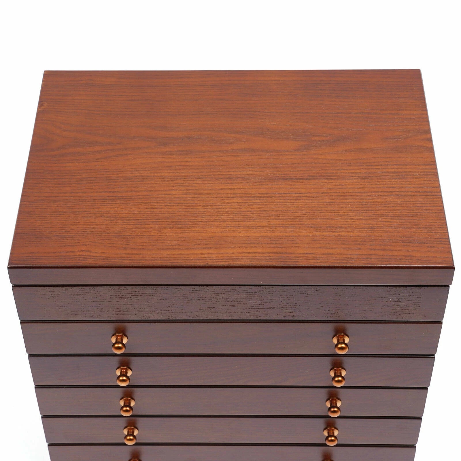 6-layer Wooden Jewelry Box Storage Box with Lock Mirror Brown Storage Box | eBay