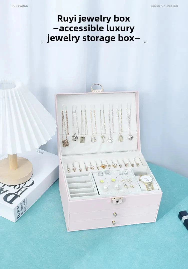 Hot Diamond Shaped Three-layer Lockable Drawer Jewelry Box, Jewelry Storage Box | eBay