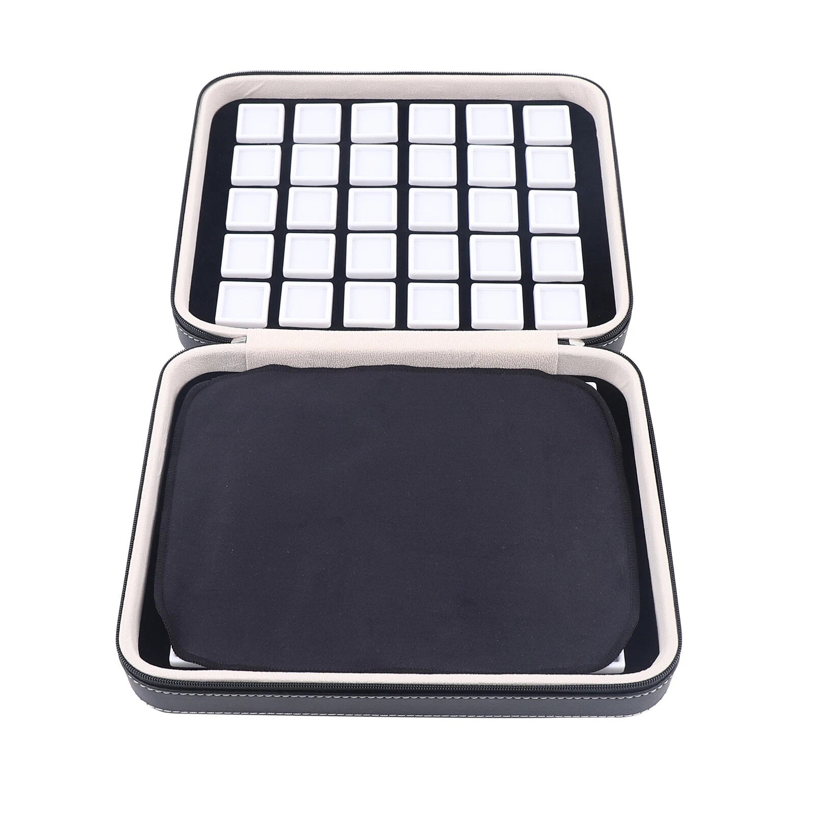 Gem Diamond Gemstone Display Collection 60 Grids Storage Box Holder Leather Box | eBay