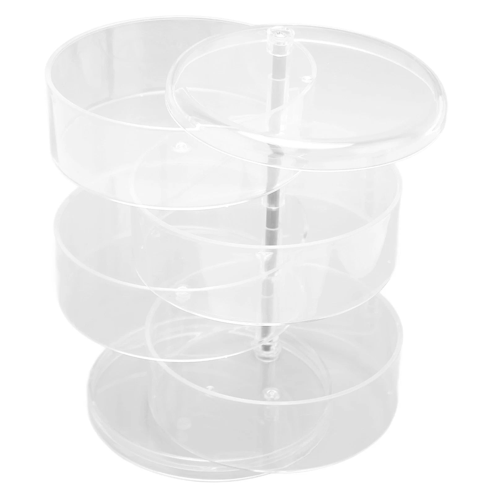 Clear Rotating Jewelry Box 4 Tier Space Saving Plastic Dustproof Decorative DGD | eBay