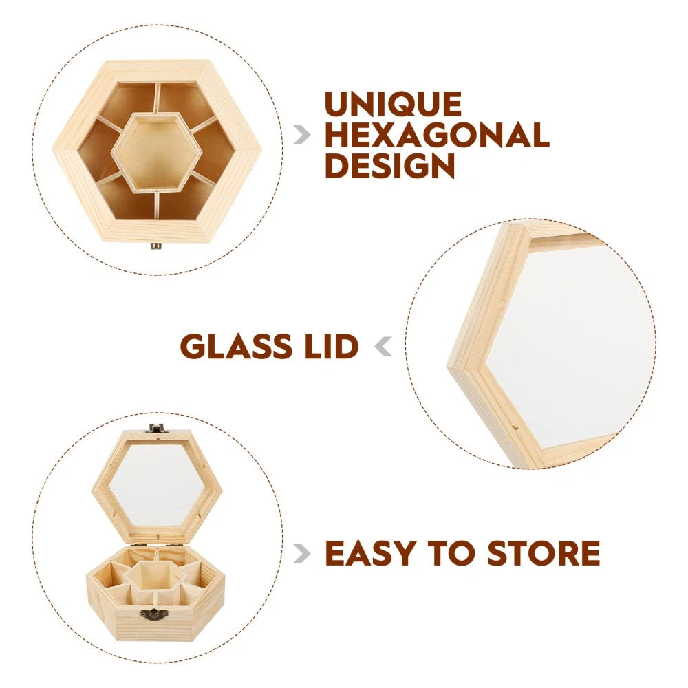 Makeup Case Jewelry Bead Organizer Storage Box Wooden Storage Chests | eBay