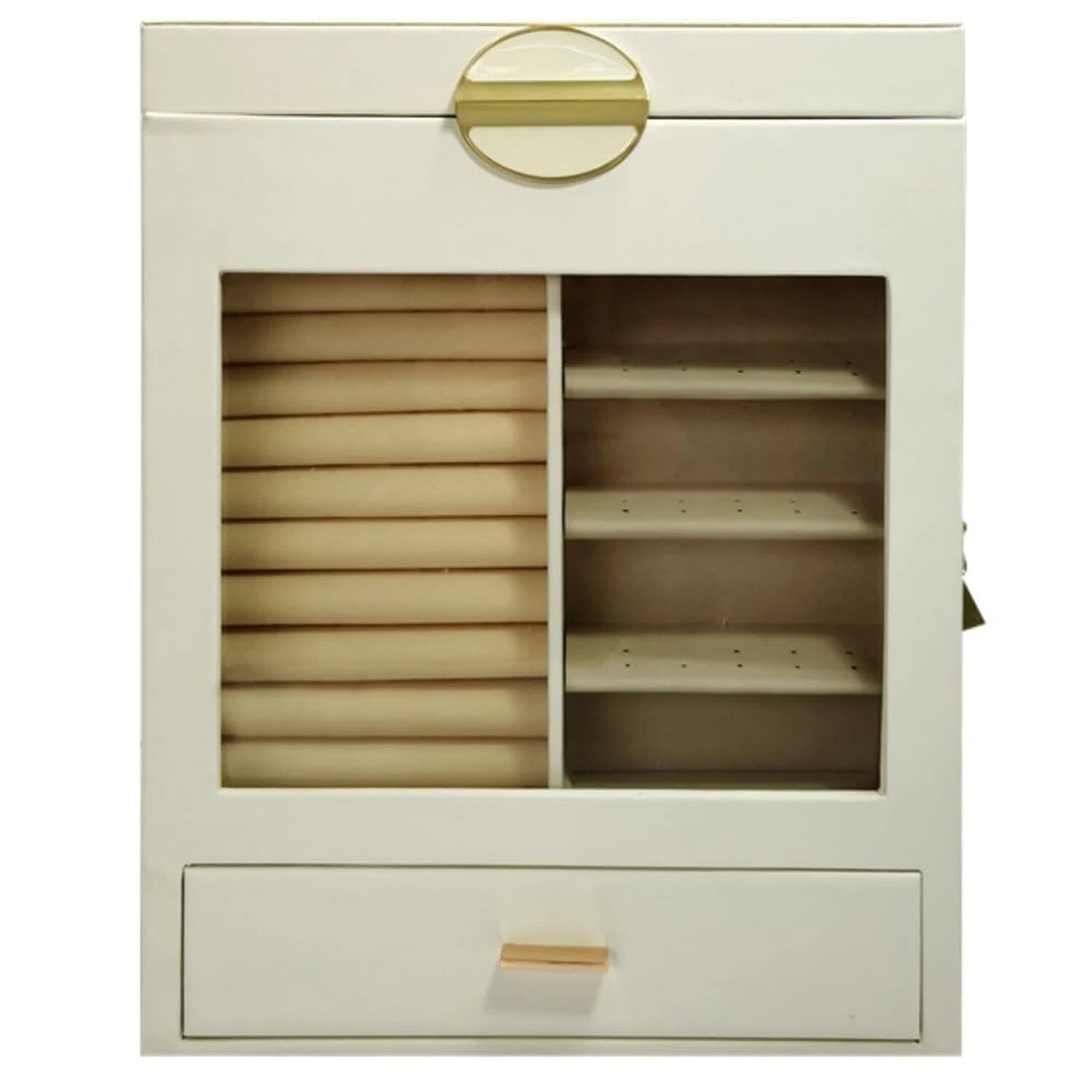 Large Beige Jewelry Box Organizer Perfect for Dresser Jewelry Box Display Cas... | eBay