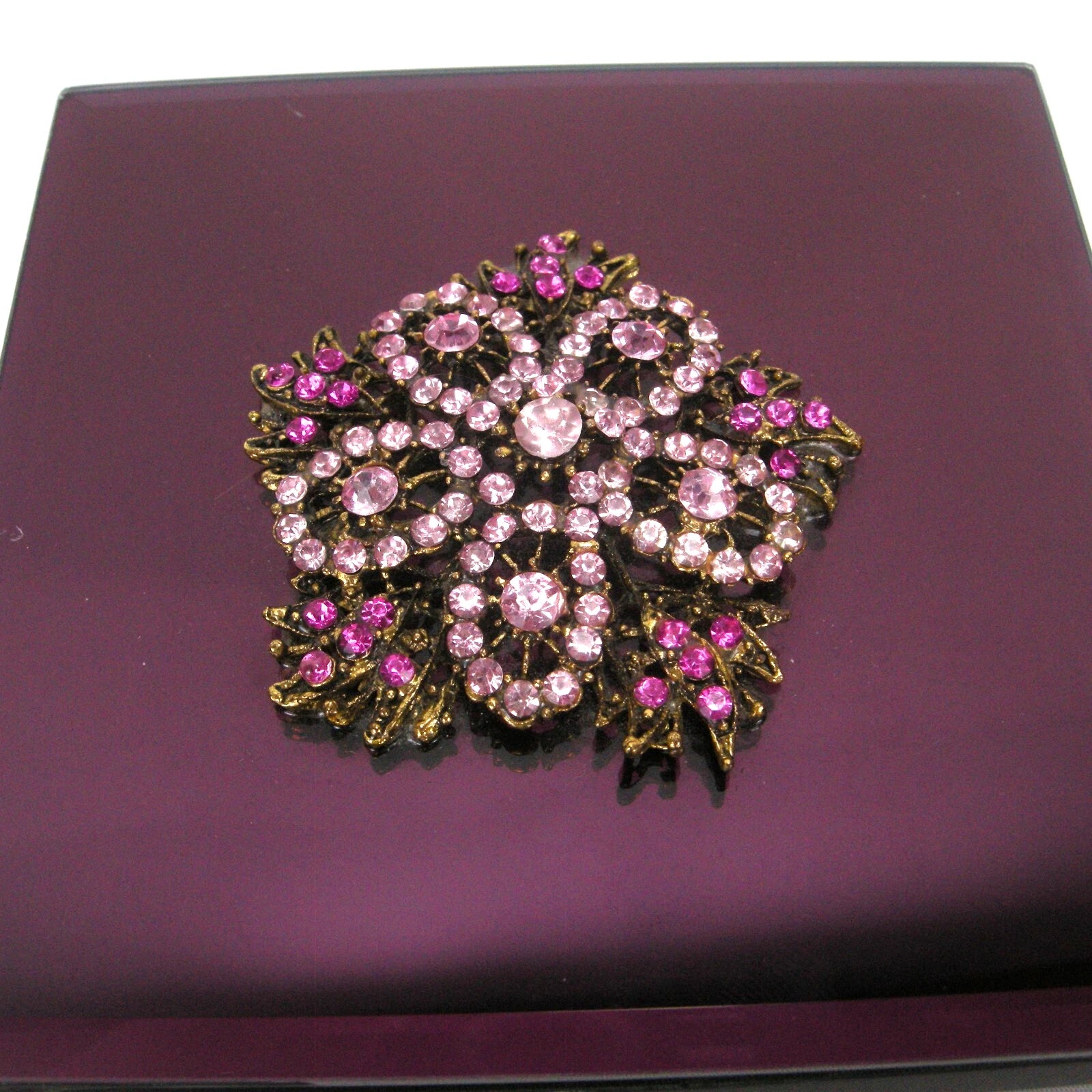 Cole Street Pink Glass Fine Crafted 5" x 5" Storage Jewelry Box Lined Interior | eBay