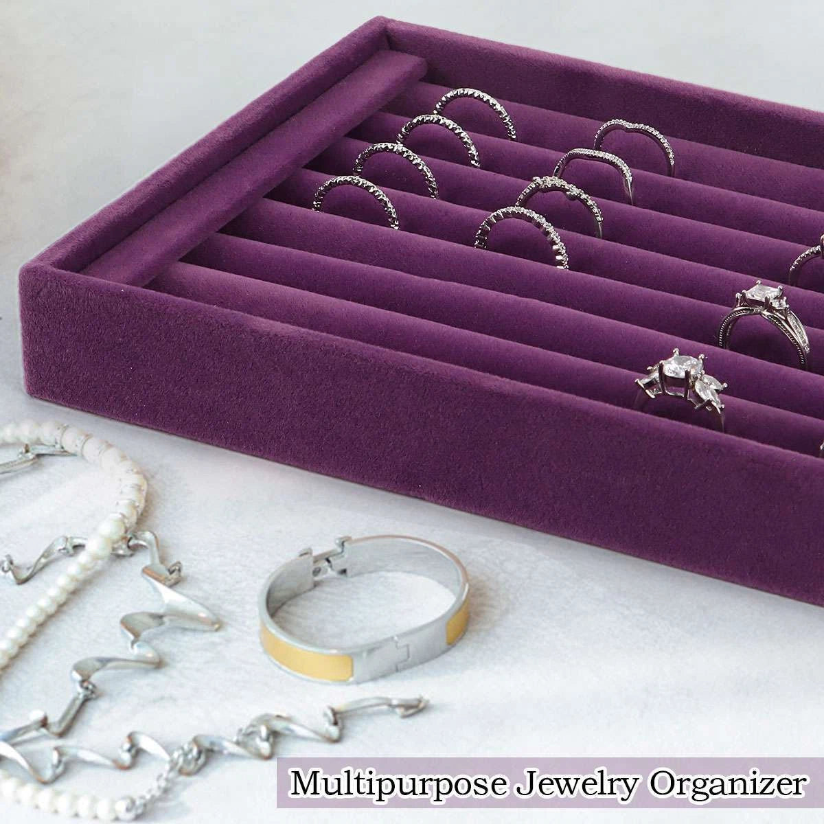 Jewelry Ring Display Organizer Case Holder Earring Storage Tray Velvet show Box | eBay