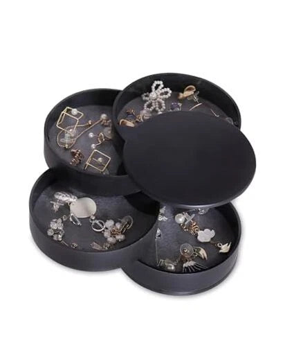 Jewelry Organizer, Small Jewelry Storage Box Earring Holder for Women, 5 Black | eBay