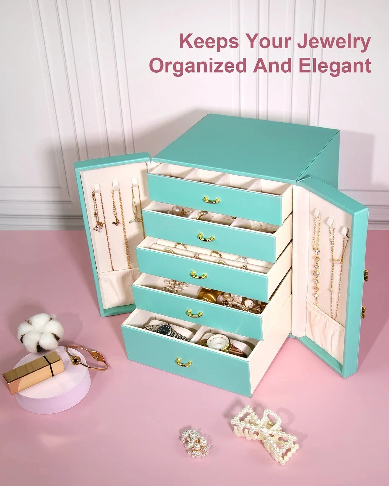 Jewelry Boxes & Organizers, Large Jewelry Boxes Organizers with 5 Drawers Nec... | eBay