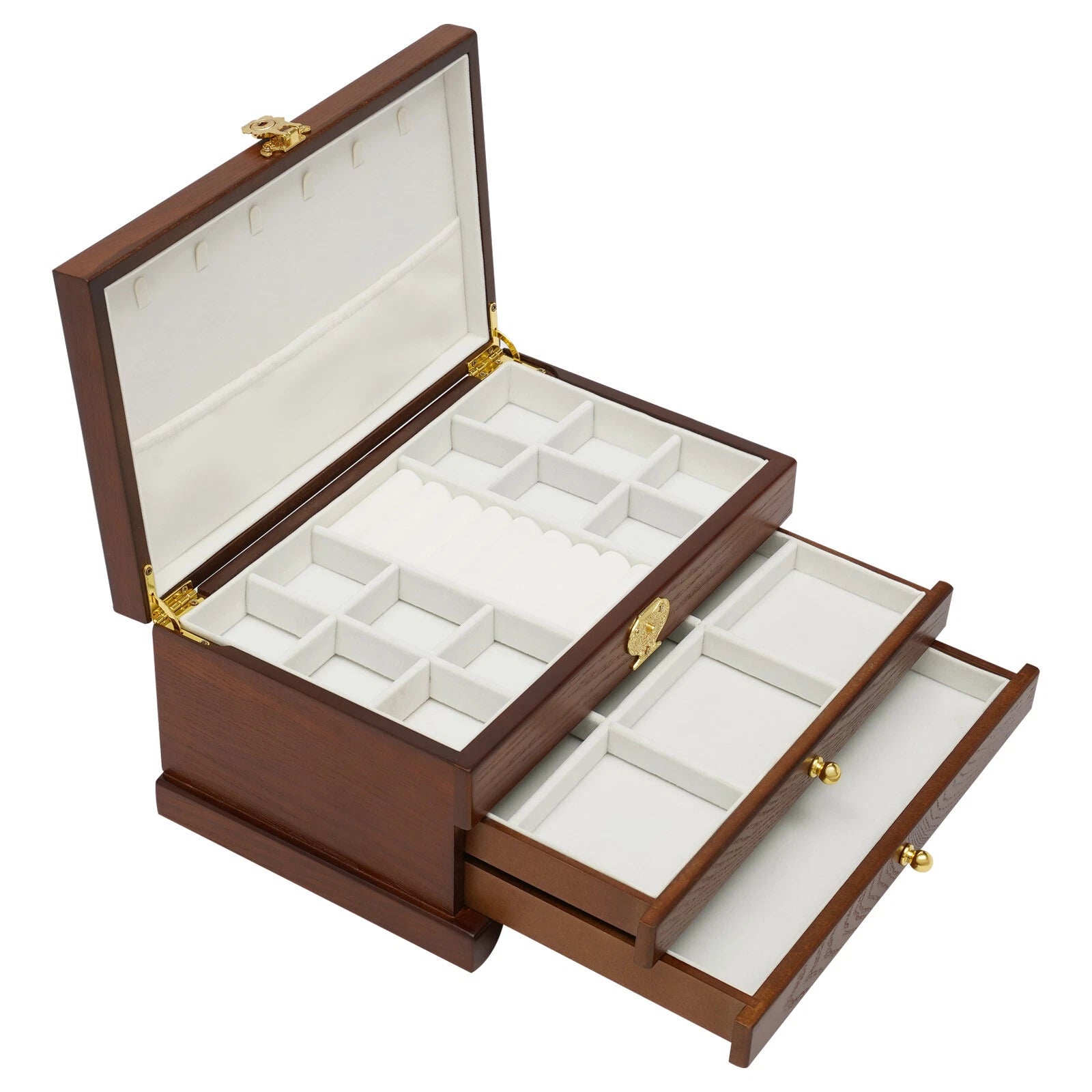 Jewelry Box Organizer for Women Girls 3 Layer Large Jewelry Storage Case White | eBay