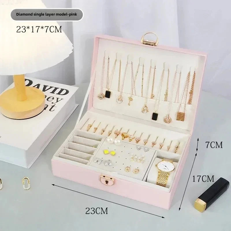 Hot Diamond Shaped Three-layer Lockable Drawer Jewelry Box, Jewelry Storage Box | eBay