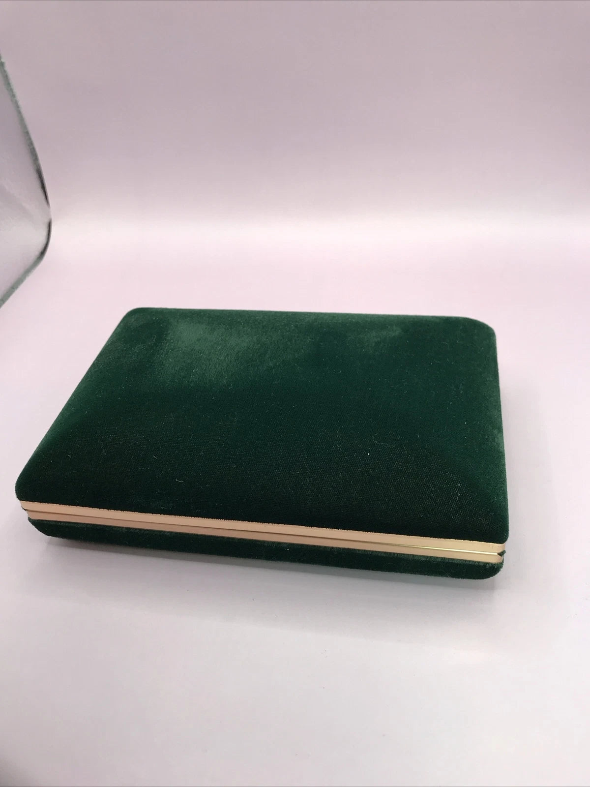 Jewelry Storage Box Dark Green Velvet Velour With Gold Trim | eBay