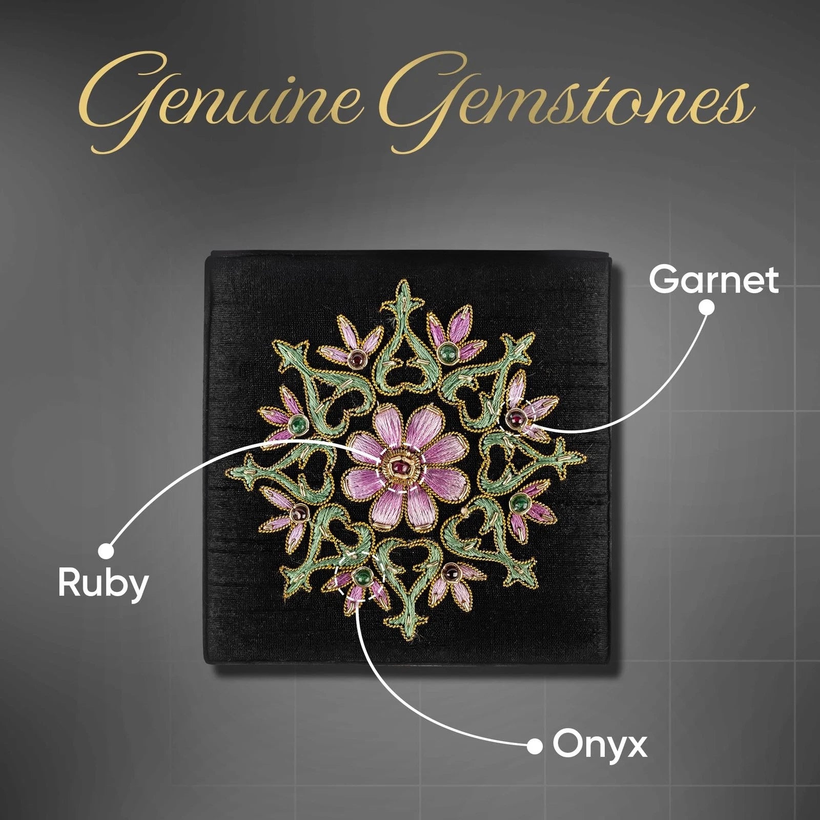 Handmade Silk Jewelry Storage Box | Embroidered Keepsake with Ruby Gemstone | eBay