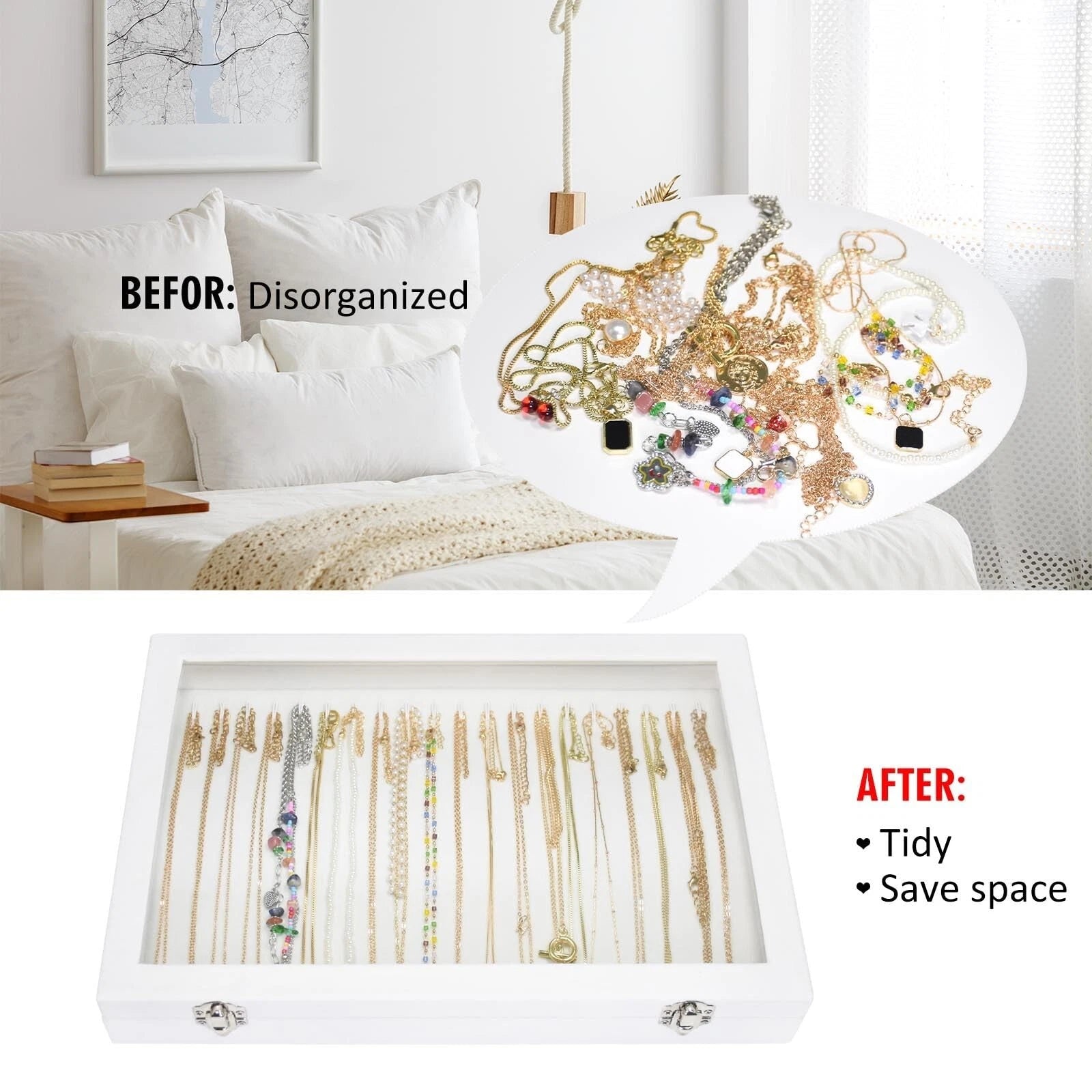 Velvet Necklace Display Jewelry Tray 20 Hook Necklace Tray Necklace Pendant J... | eBay