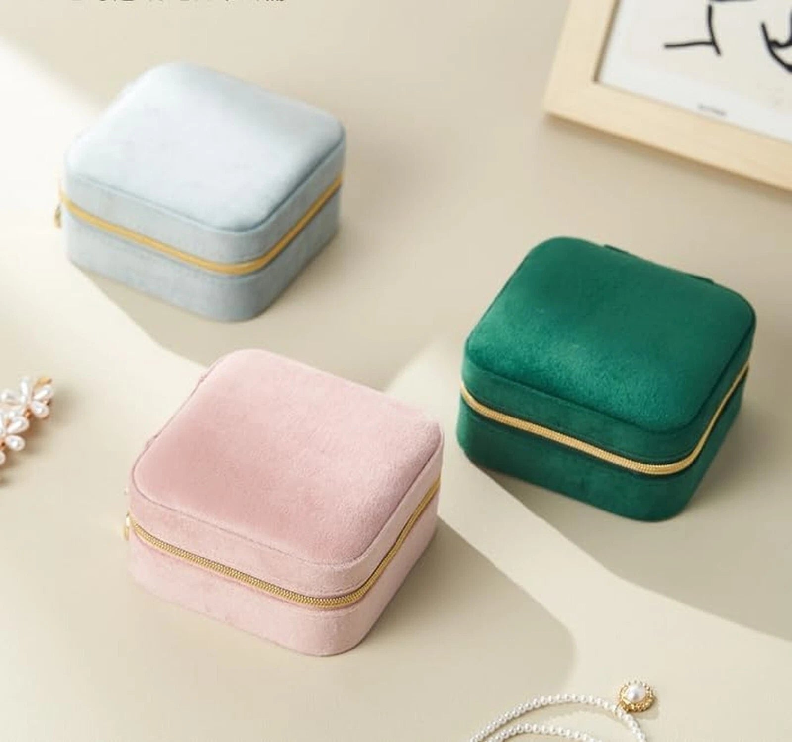 Jewelry Box, Portable Velvet Travel Jewelry Organizer Box for Earrings Bracel... | eBay