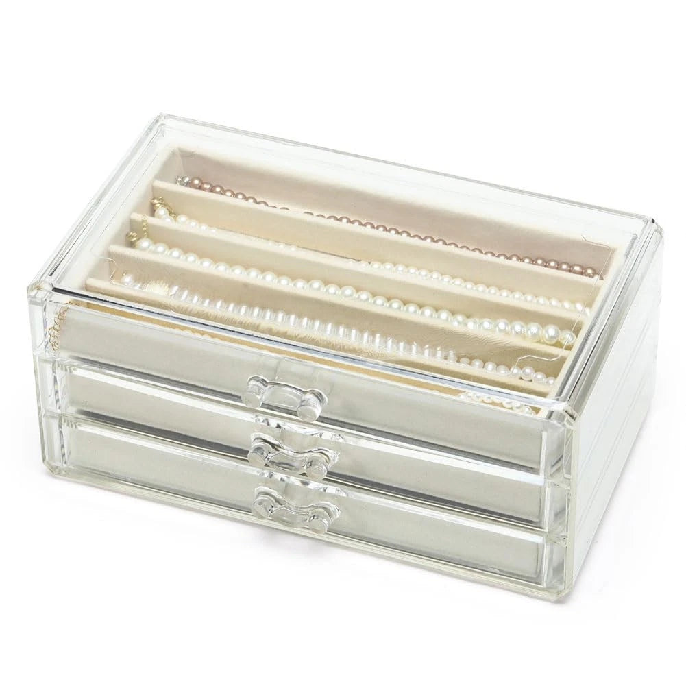 Necklace Organizer Box with Clear Lid, Dustproof Velvet Jewelry Holder Storag... | eBay