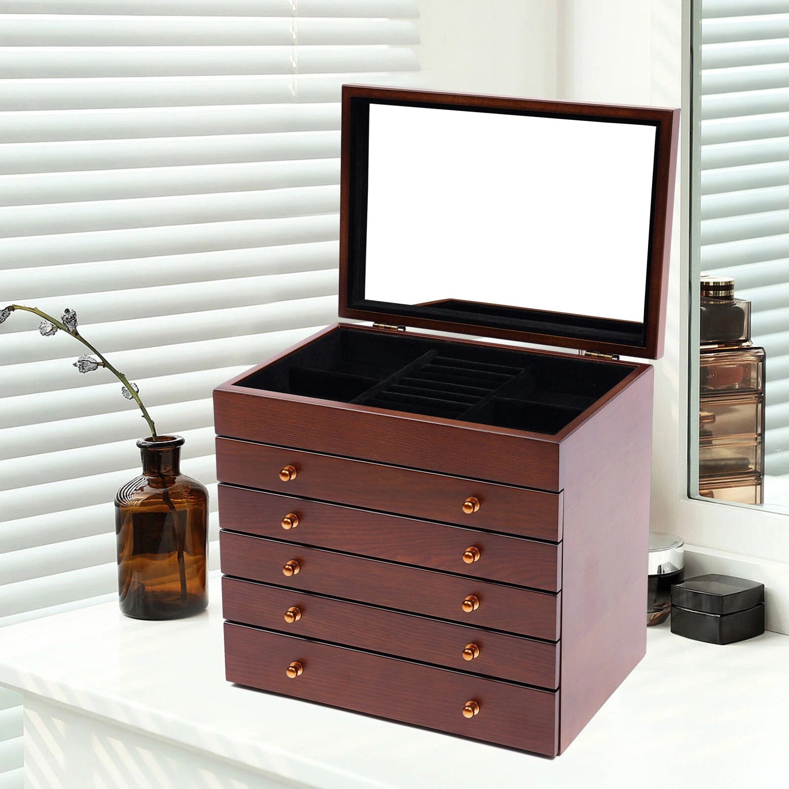 Jewelry Box, Jewelry Organizer, 6-tier Jewelry Box for Bedroom | eBay