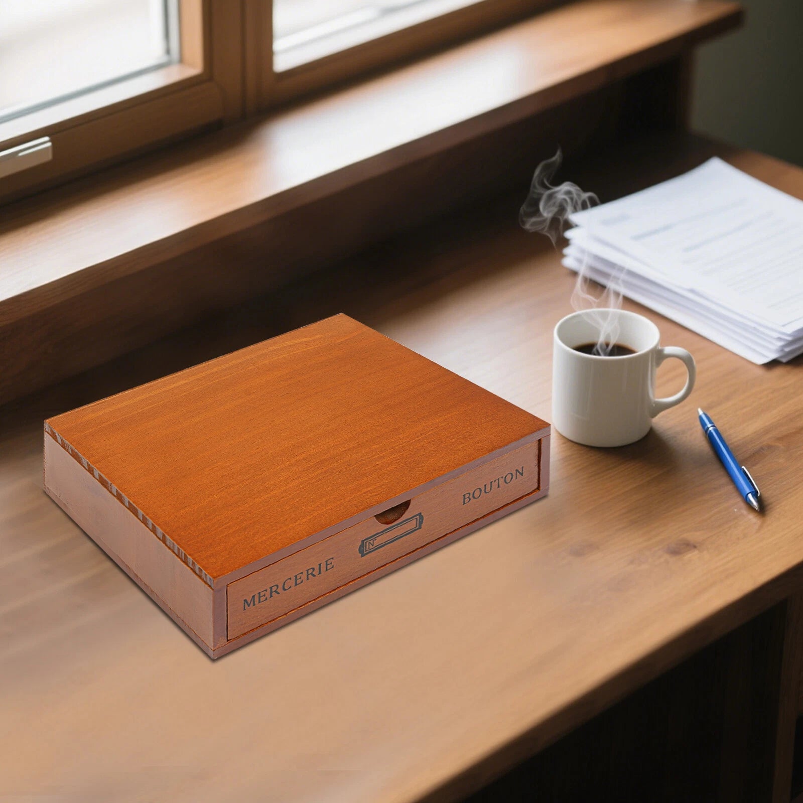 Single-Drawer Storage Box Table-Top Holder Case Wooden Desktop Jewelry Organizer | eBay