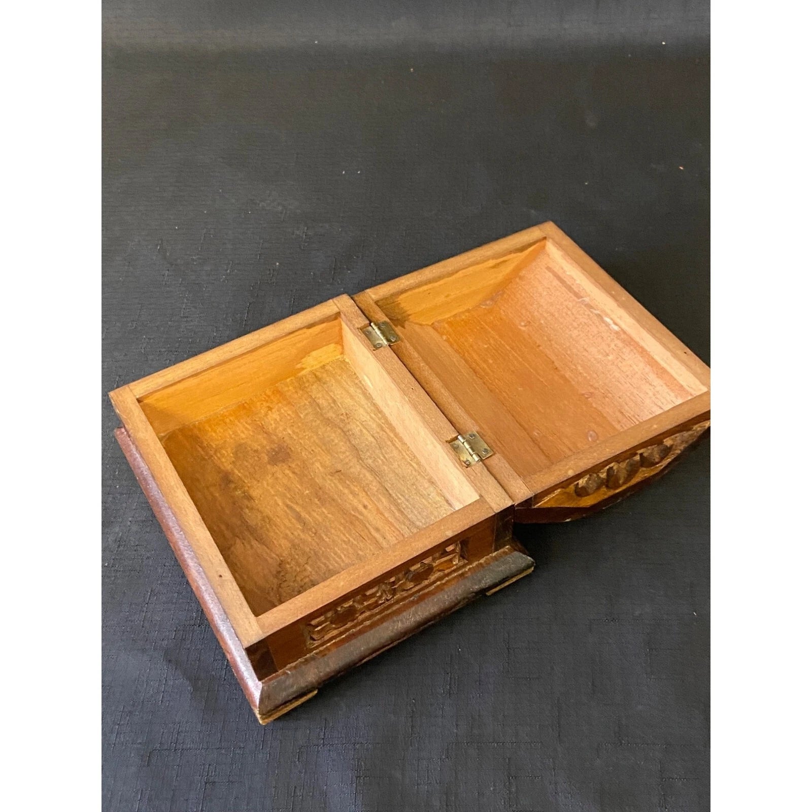 Vintage Woodcarving Jewelry Storage Box | eBay
