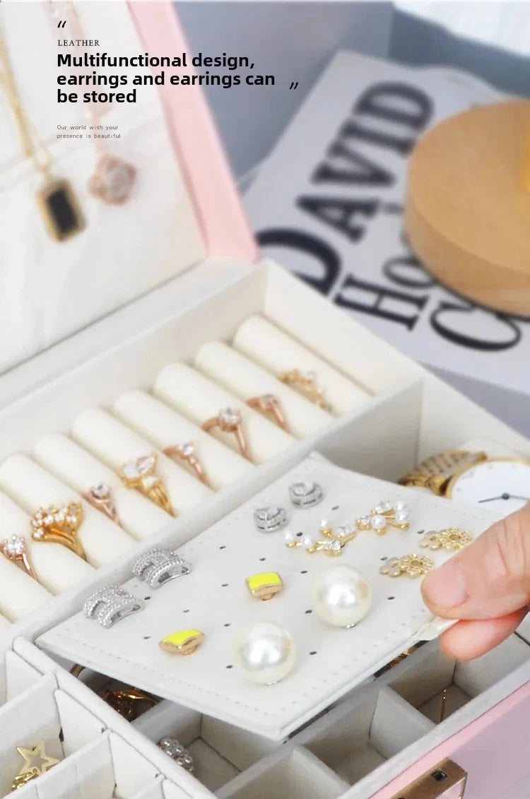 Hot Diamond Shaped Three-layer Lockable Drawer Jewelry Box, Jewelry Storage Box | eBay