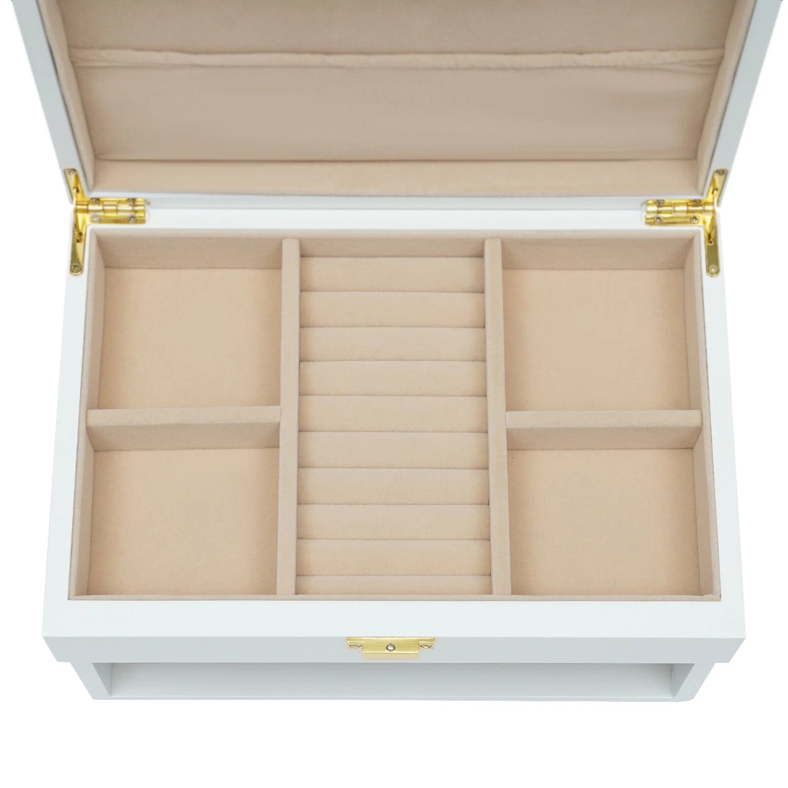 Rectangle 3-layer Modern White Wood Jewelry Ornaments Organizer Box for Storage | eBay