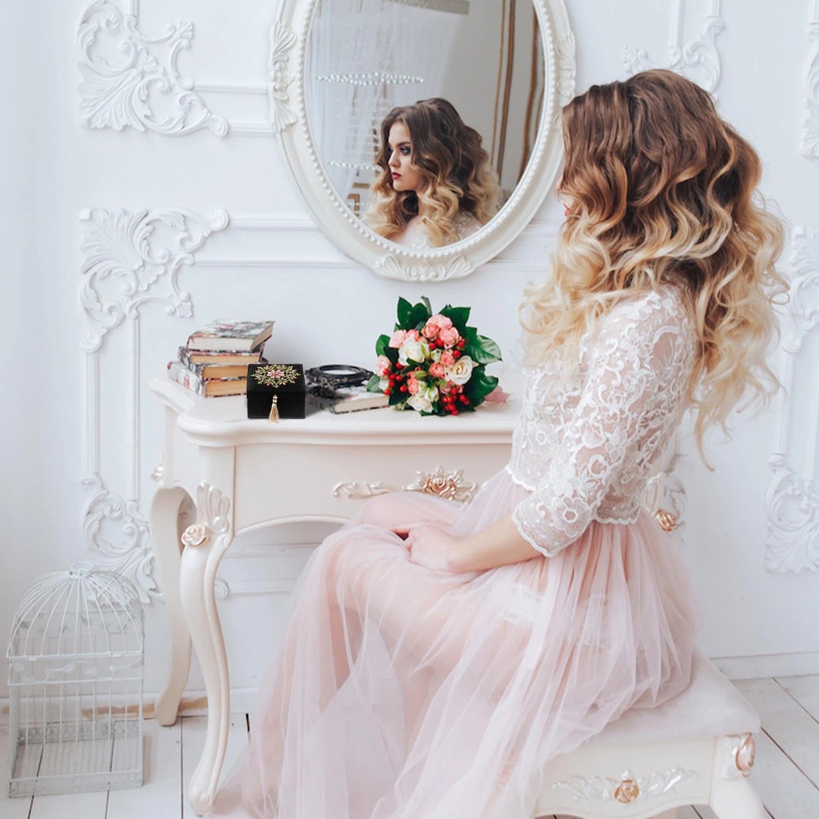 Handmade Silk Jewelry Storage Box | Embroidered Keepsake with Ruby Gemstone | eBay