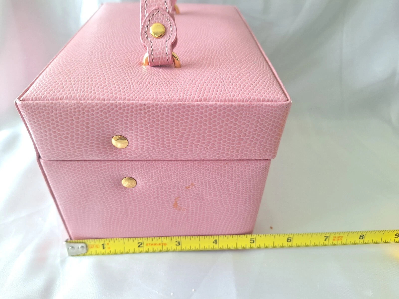 Budd Leather Pink Jewelry Box Vintage Girls Carry Handle Fifties Look Well- Made | eBay
