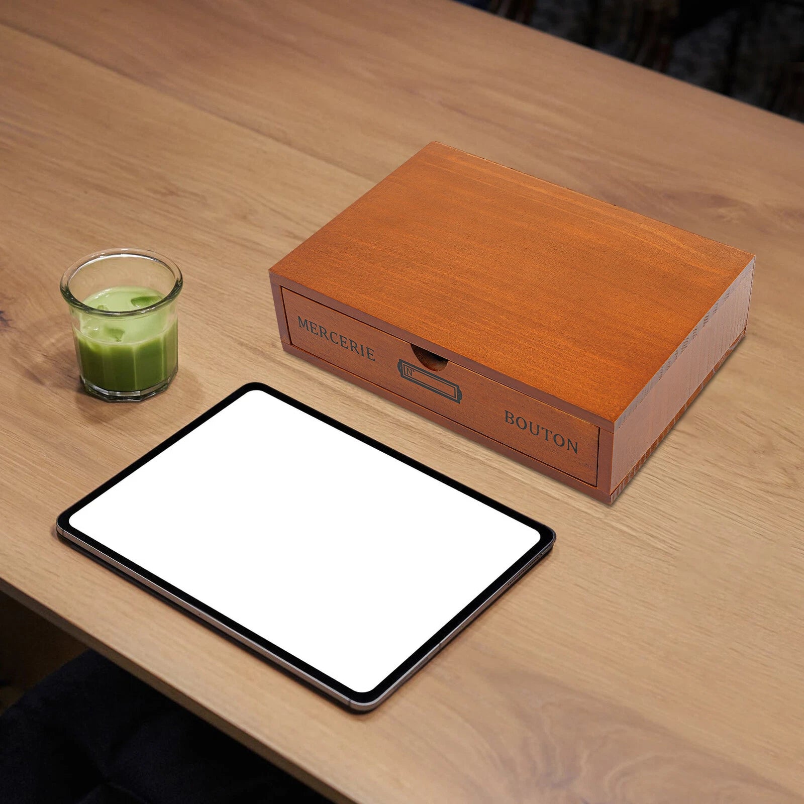 Single-Drawer Storage Box Table-Top Holder Case Wooden Desktop Jewelry Organizer | eBay