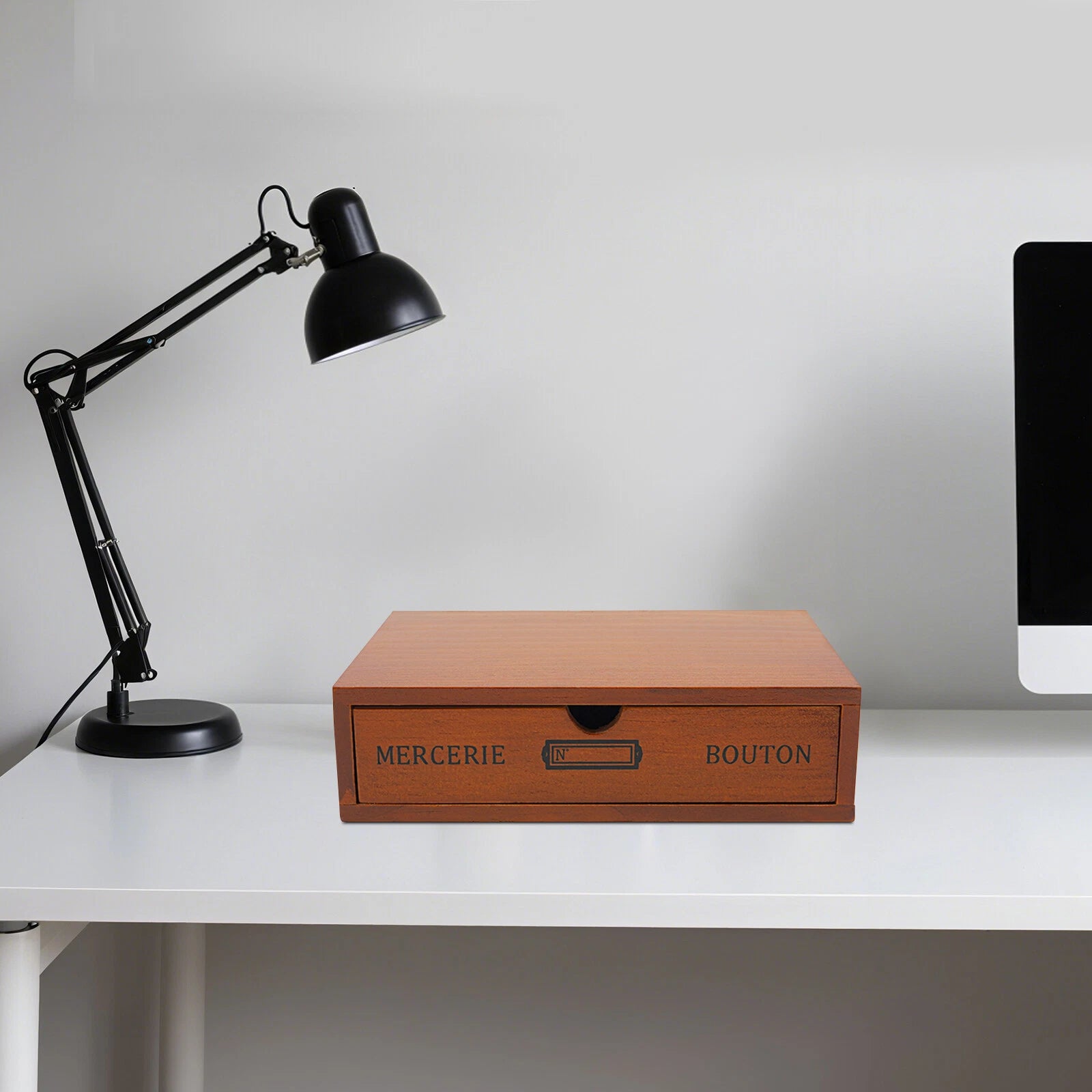 Single-Drawer Wooden Jewelry Organizer - Stylish Desktop Storage Box | eBay