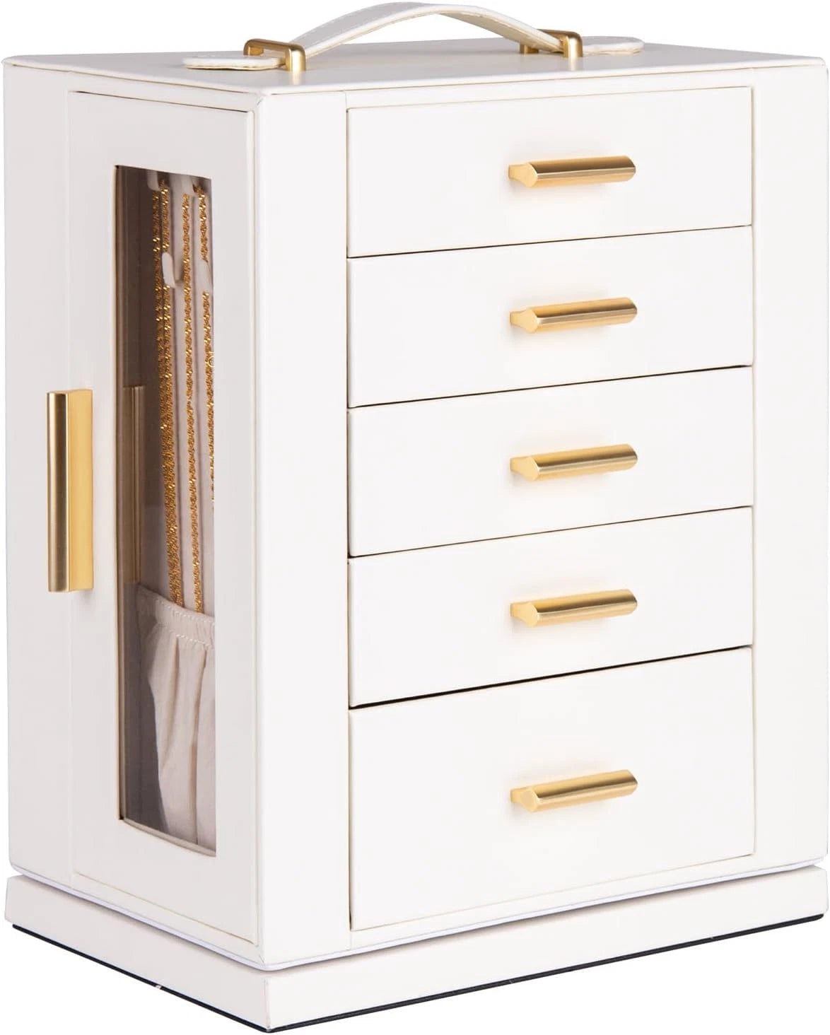 Jewelry Box 360° Rotating, Jewelry Storage Case with 5 Drawers, Jewelry Organize | eBay