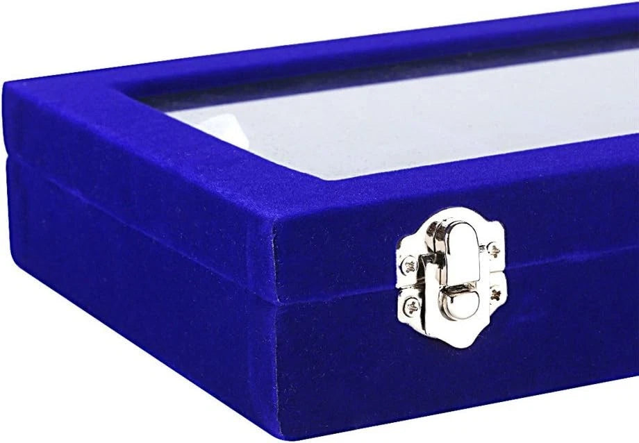 MeJell 24 Slot Velvet Glass Jewelry Box Organizer Ring Earring Tray Display | eBay
