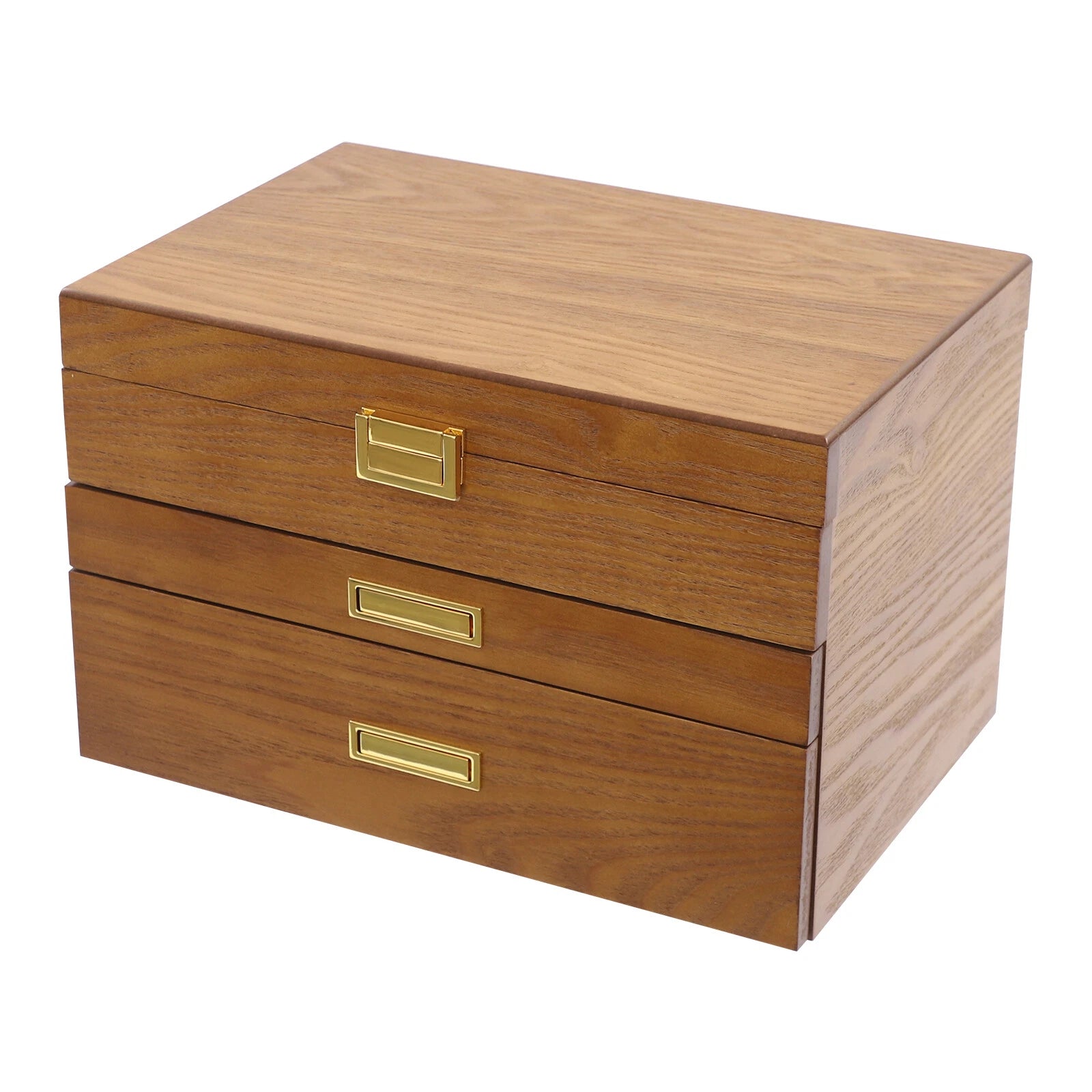 Retro Jewelry Organizer 3 Layers Rings Necklaces Bracelet Display Cabinet Box | eBay