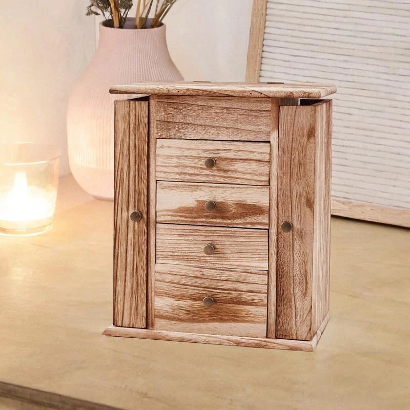 Wooden Jewelry Box Jewelry Organizer Farmhouse Jewelry Holder Organizer Jewelry | eBay