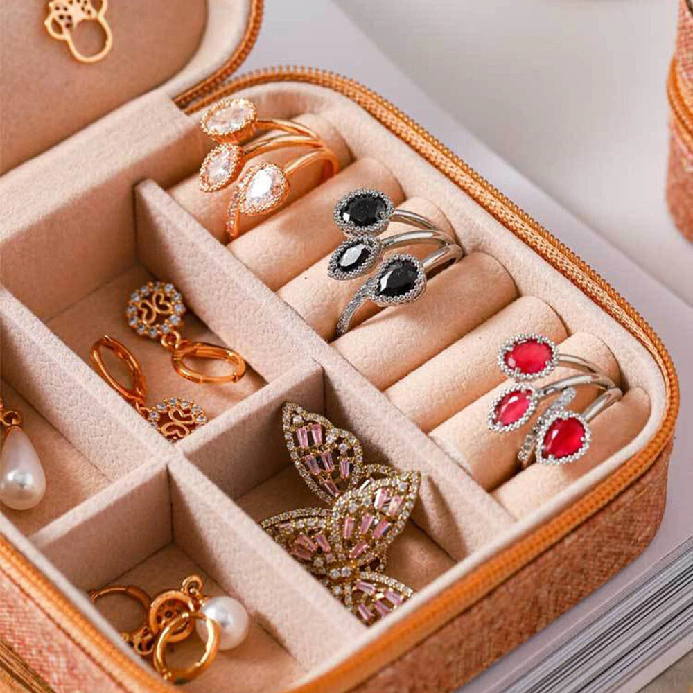 Vintage Portable Jewelry Storage Box Ring Necklace Jewelry Storage Holder η | eBay