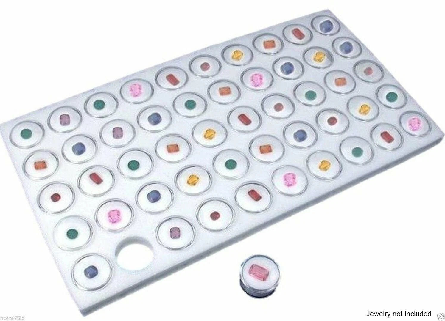 New 50 White Foam Gem Jars Gemstone Storage Display Tray Insert | eBay