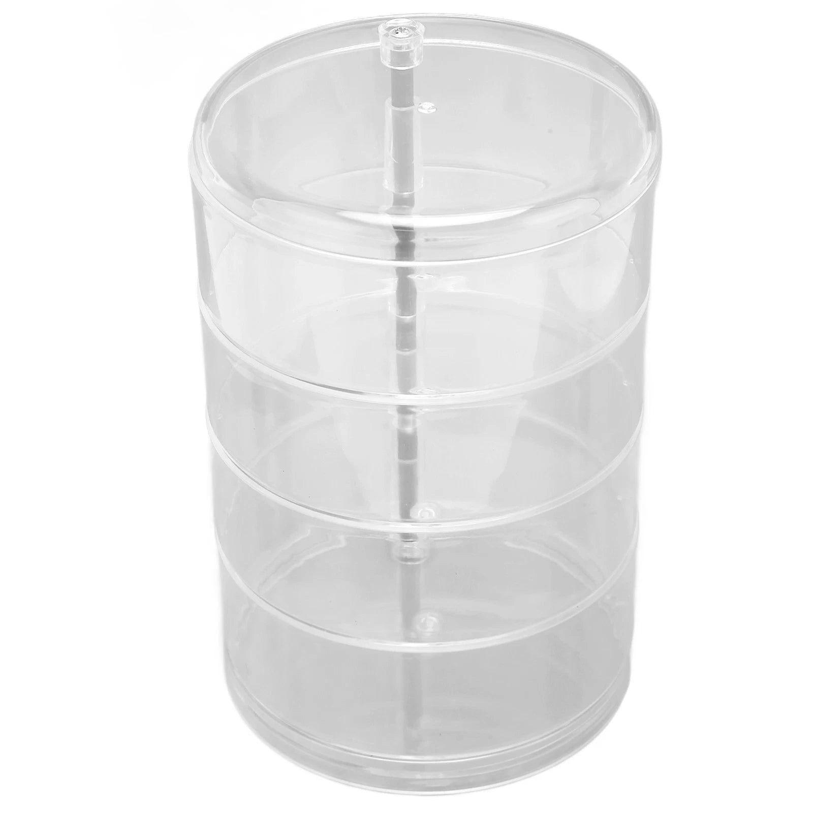 Clear Rotating Jewelry Box 4 Tier Space Saving Plastic Dustproof Decorative DGD | eBay
