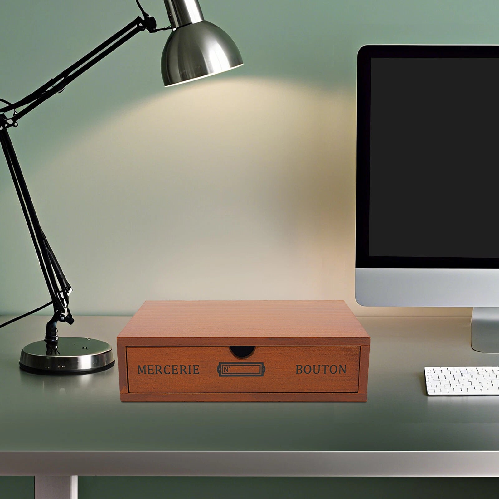 Single-Drawer Wooden Jewelry Organizer - Stylish Desktop Storage Box | eBay