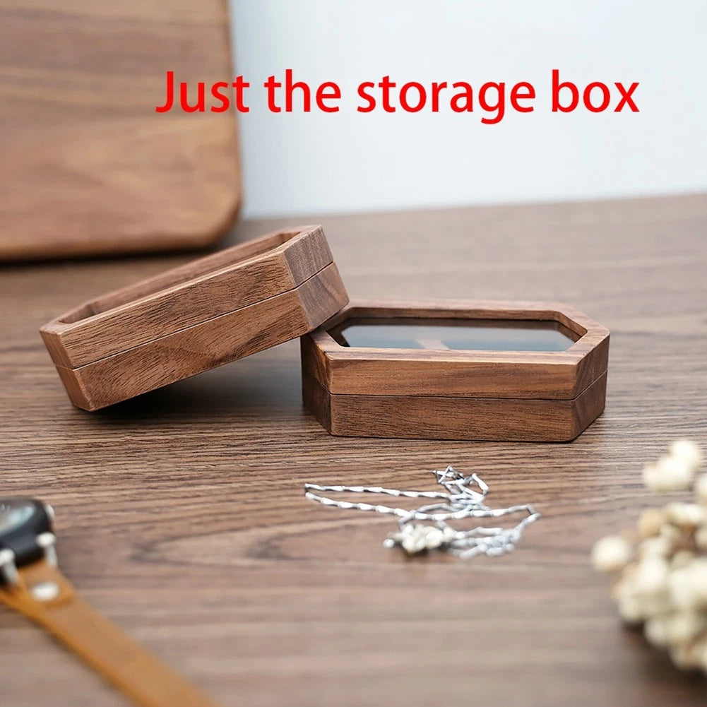 Wooden Box 2Slots Holder Box Travel Earrings Jewelry Storage Daily4161 | eBay