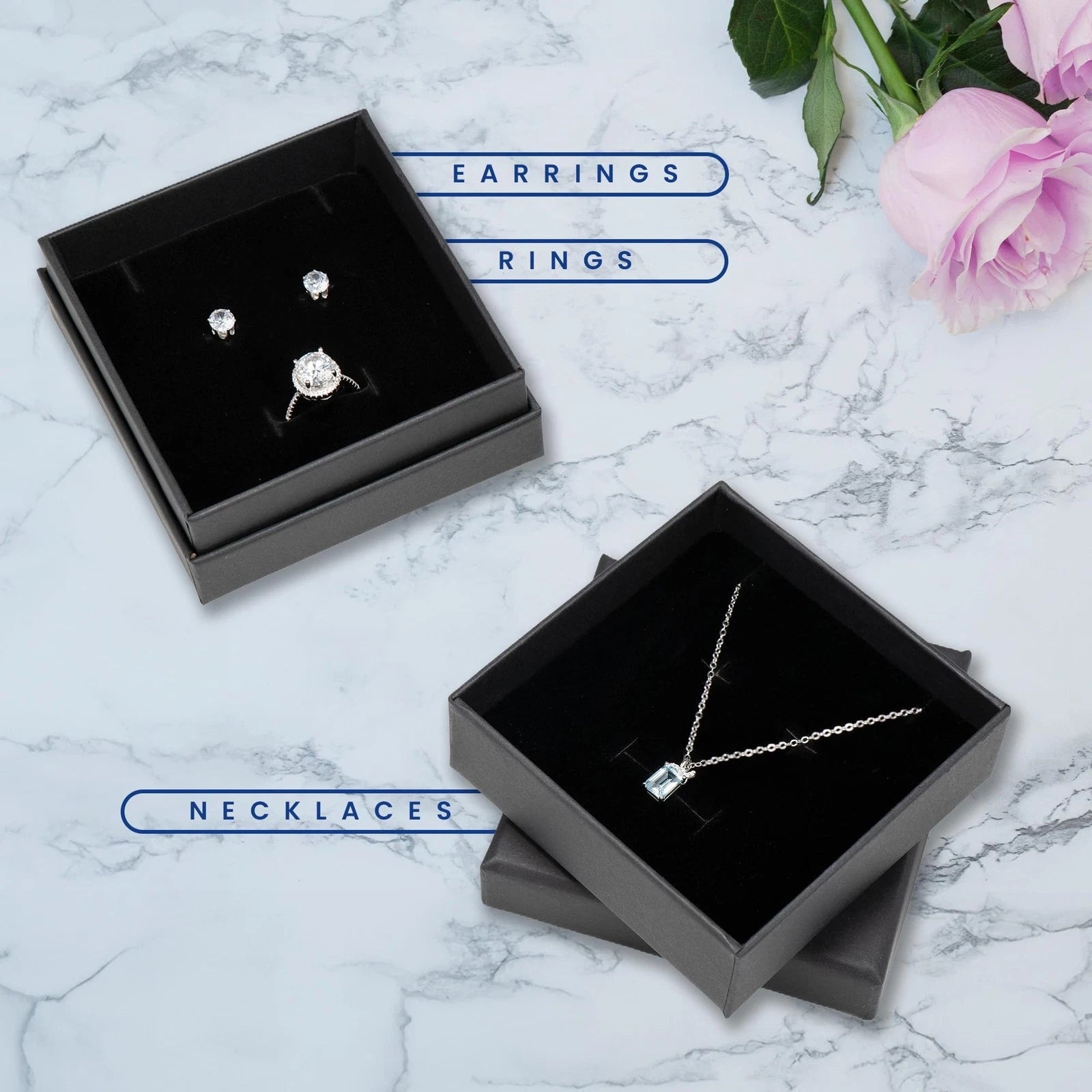 Jewelry Gift Box, 3.5 x 3.5 inches Pack of 24, Velvet Lined Foam Insert for N... | eBay