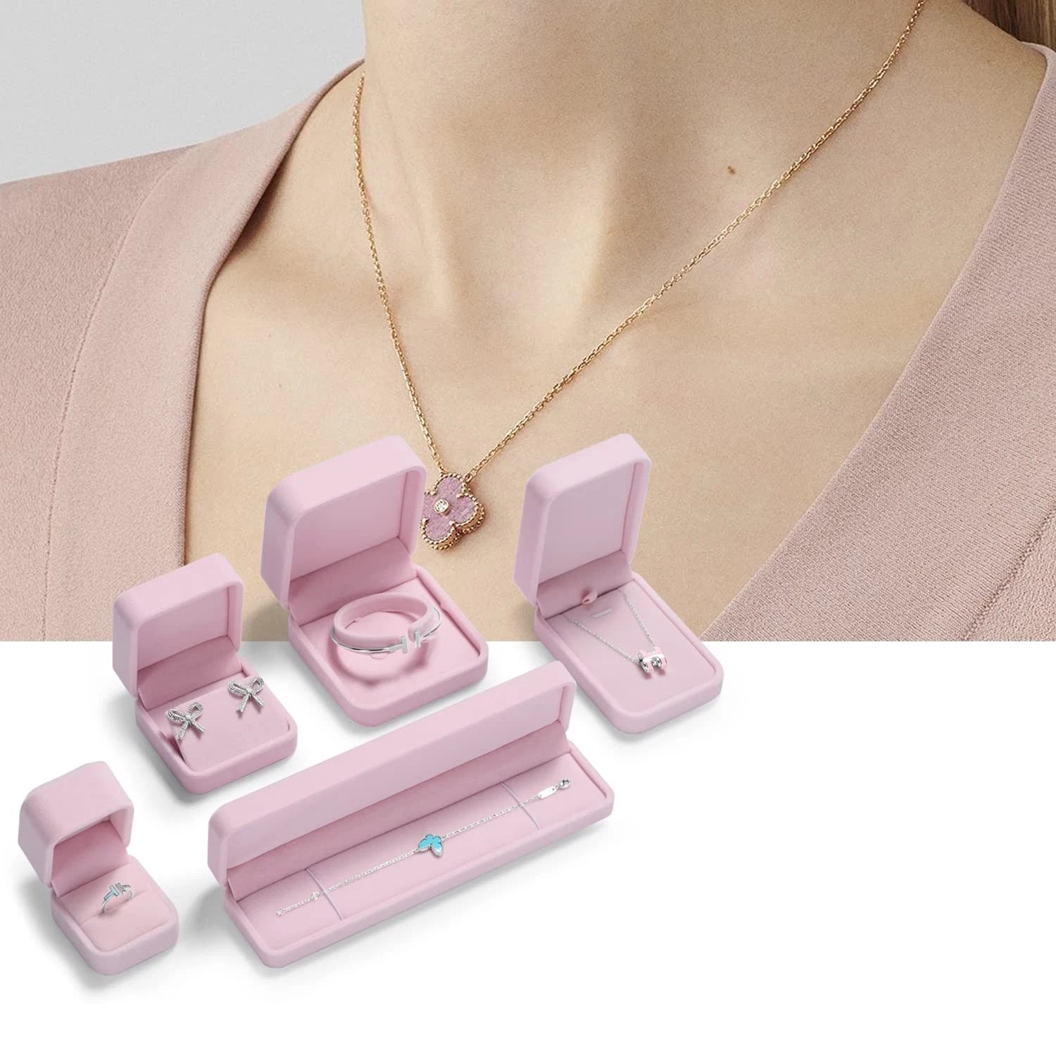 Pink Velvet Bangle/bracelet Gift Box Jewelry Storage Box Accessories Case | eBay