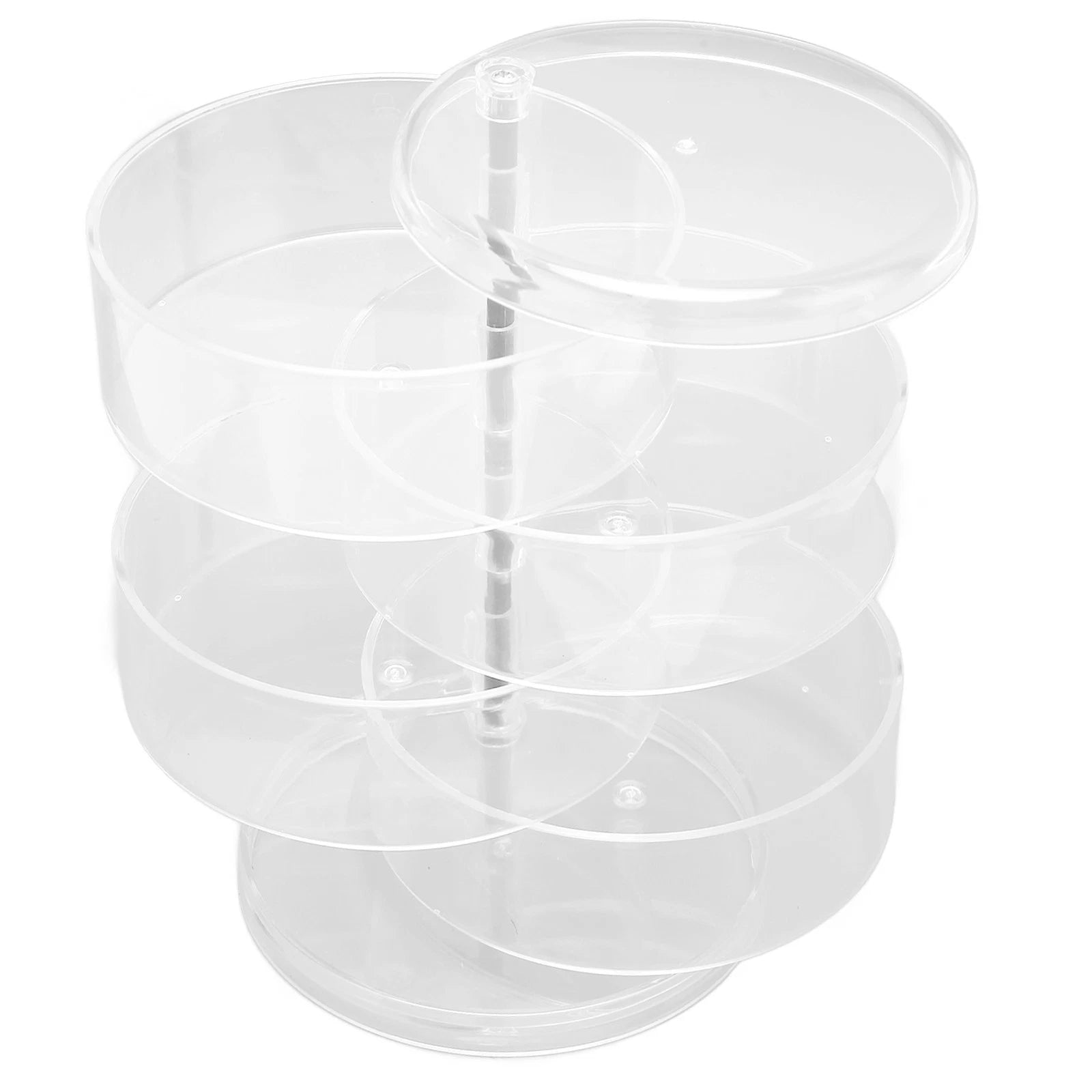Clear Rotating Jewelry Box 4 Tier Space Saving Plastic Dustproof Decorative DGD | eBay