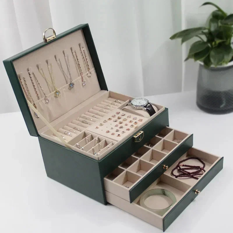 Hot Diamond Shaped Three-layer Lockable Drawer Jewelry Box, Jewelry Storage Box | eBay