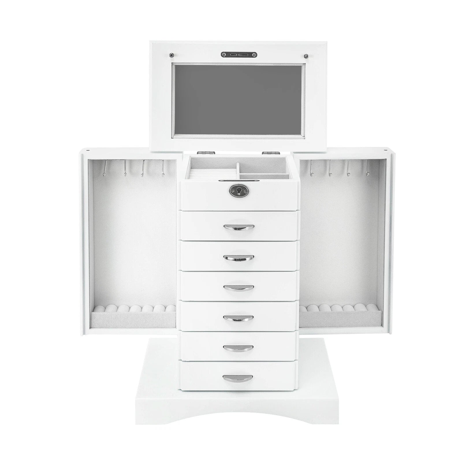 Jewelry Box MDF Ring Jewelry Storage Case Large Organizer w/ Drawer 7 Layers | eBay