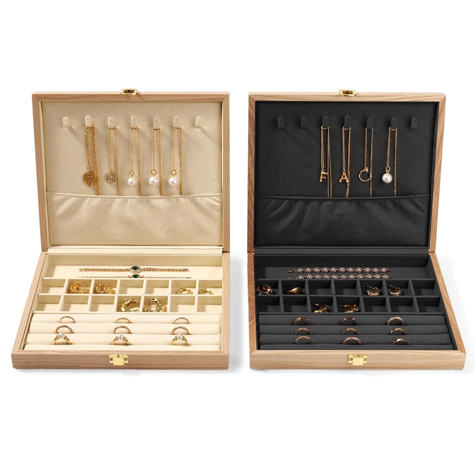 Wooden Jewelry Box Organizer for Women Jewelry Case Wood Bracelet Jewelry Dis... | eBay