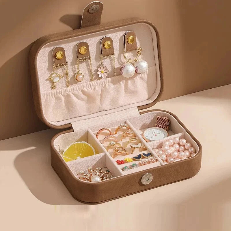 Portable Jewelry Storage Box Necklace Ring Earrings Organizer Holder | eBay