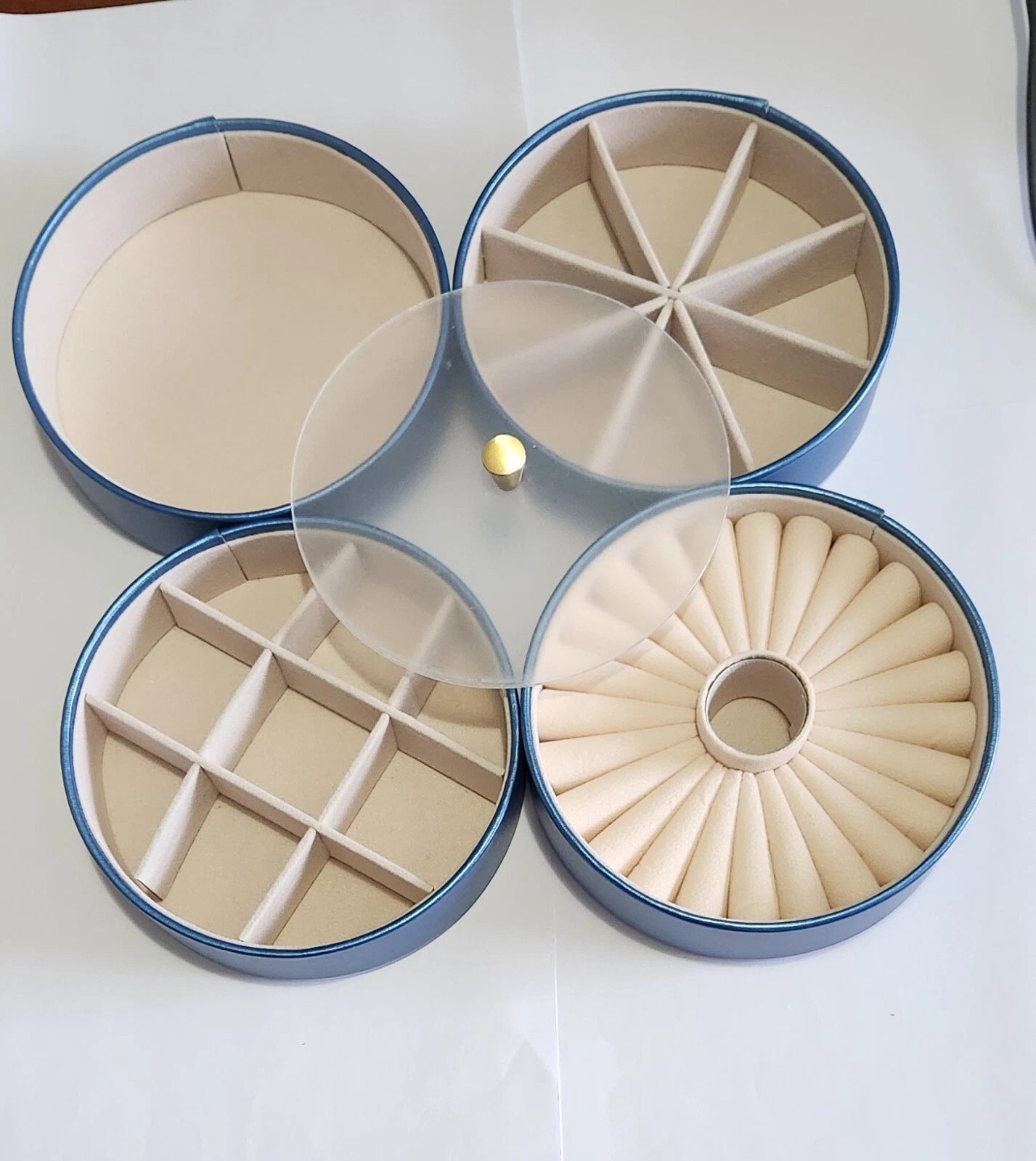 Four-Layer Jewelry Organizer Box Blue-New | eBay