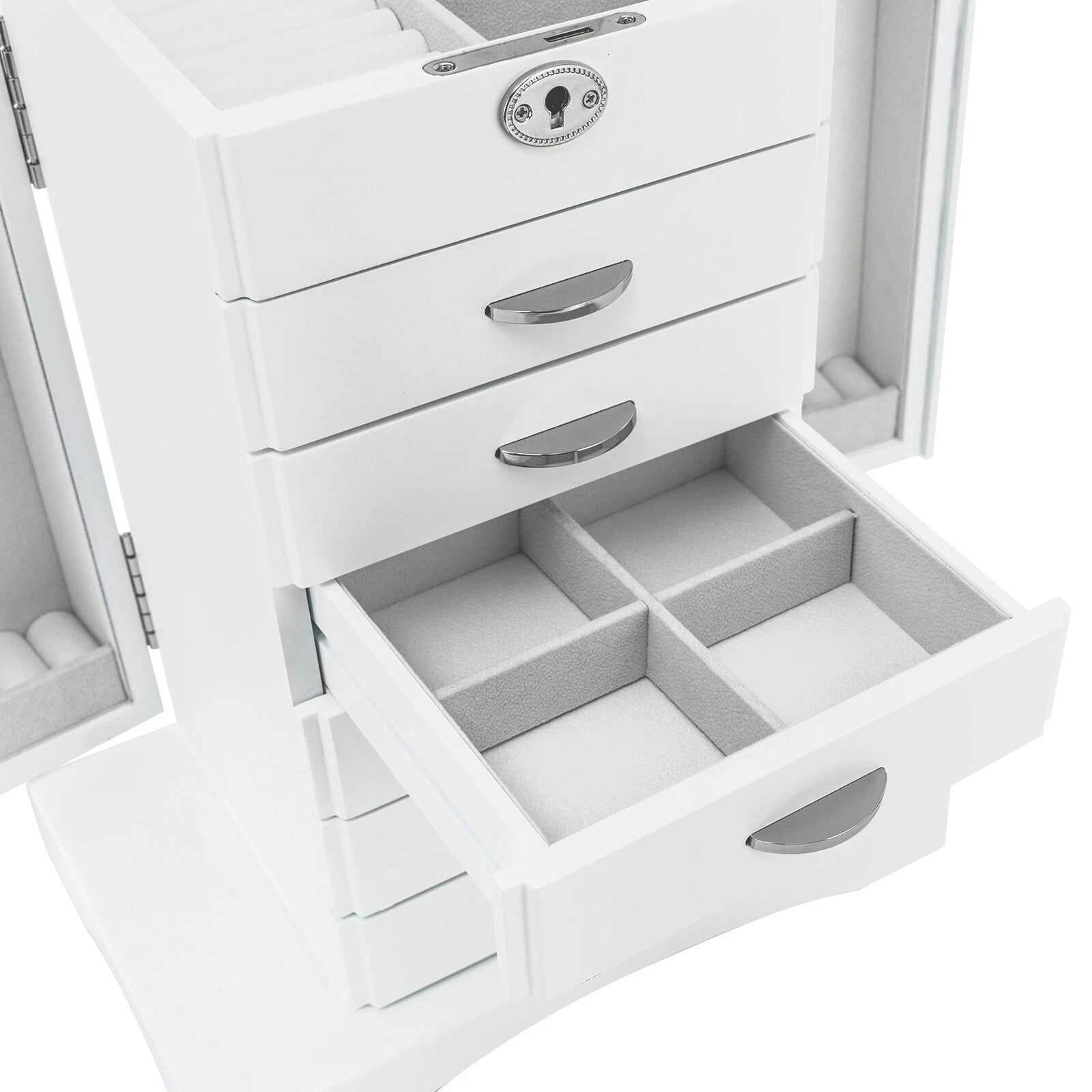 Jewelry Box MDF Ring Jewelry Storage Case Large Organizer w/ Drawer 7 Layers | eBay