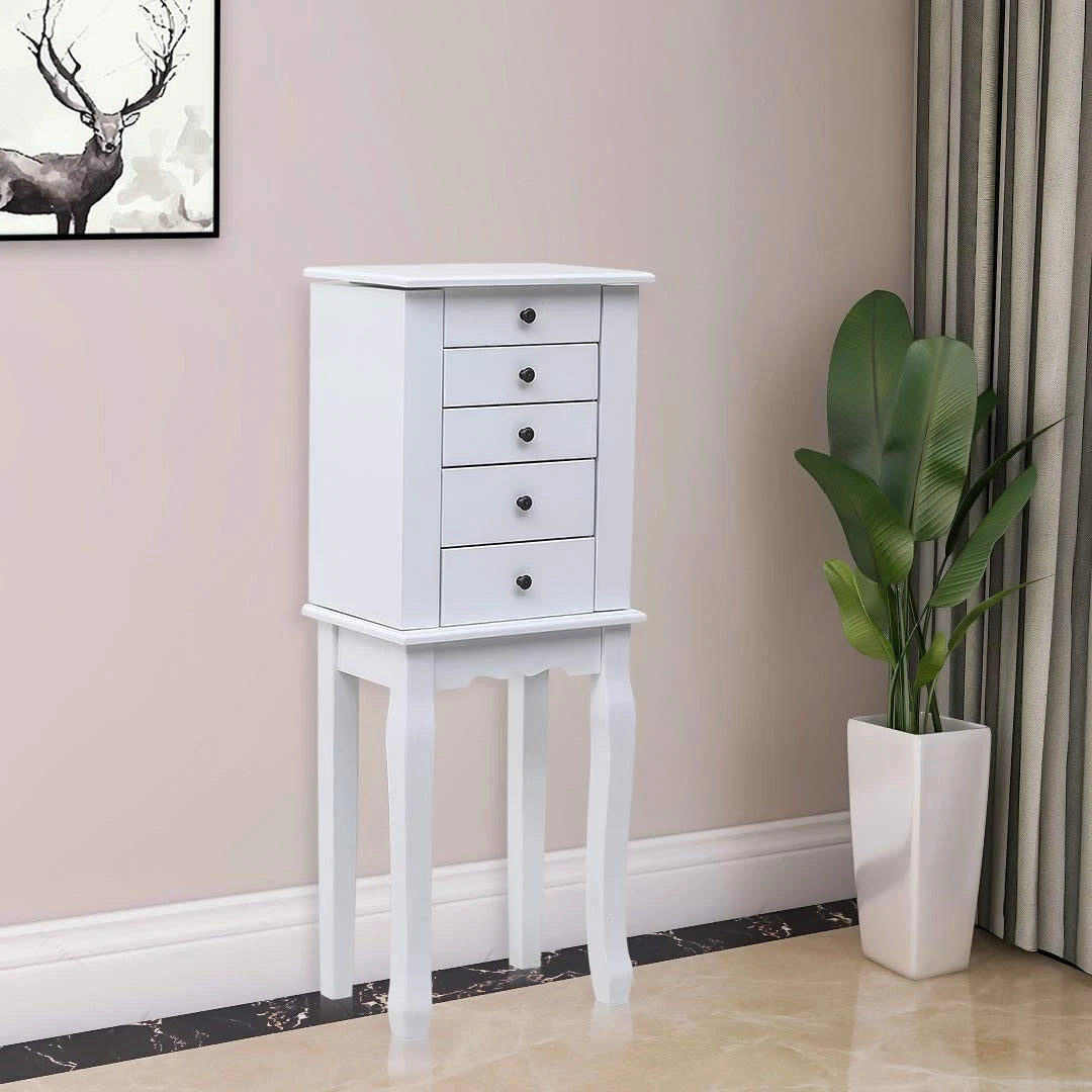 MTFY Standing Jewelry Armoire Cabinet with Mirror,Jewellery Box Organizer Chest | eBay