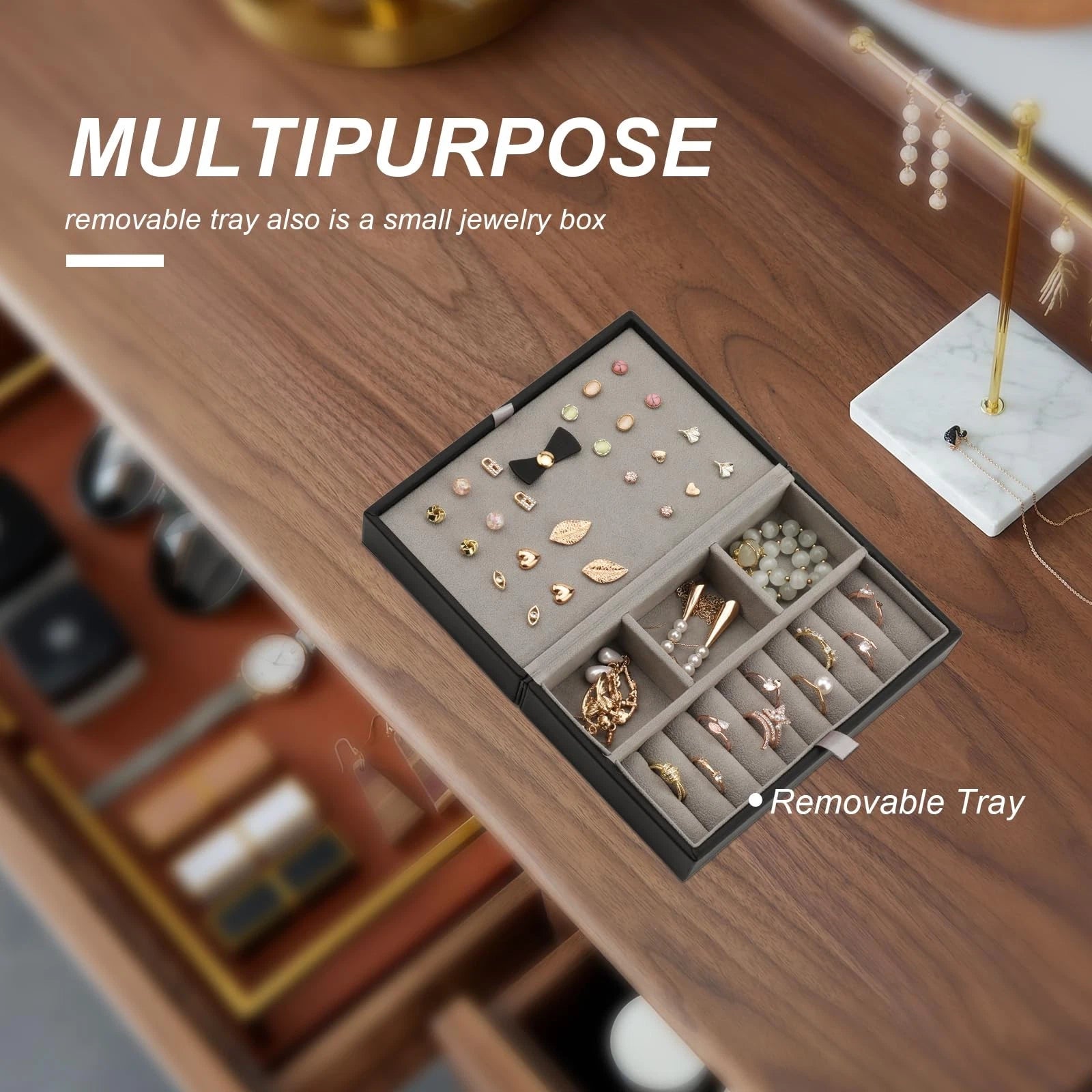 V-LAFUY Jewelry Box for Women Travel Jewelry Organizer Case with Jewelry Tray. | eBay