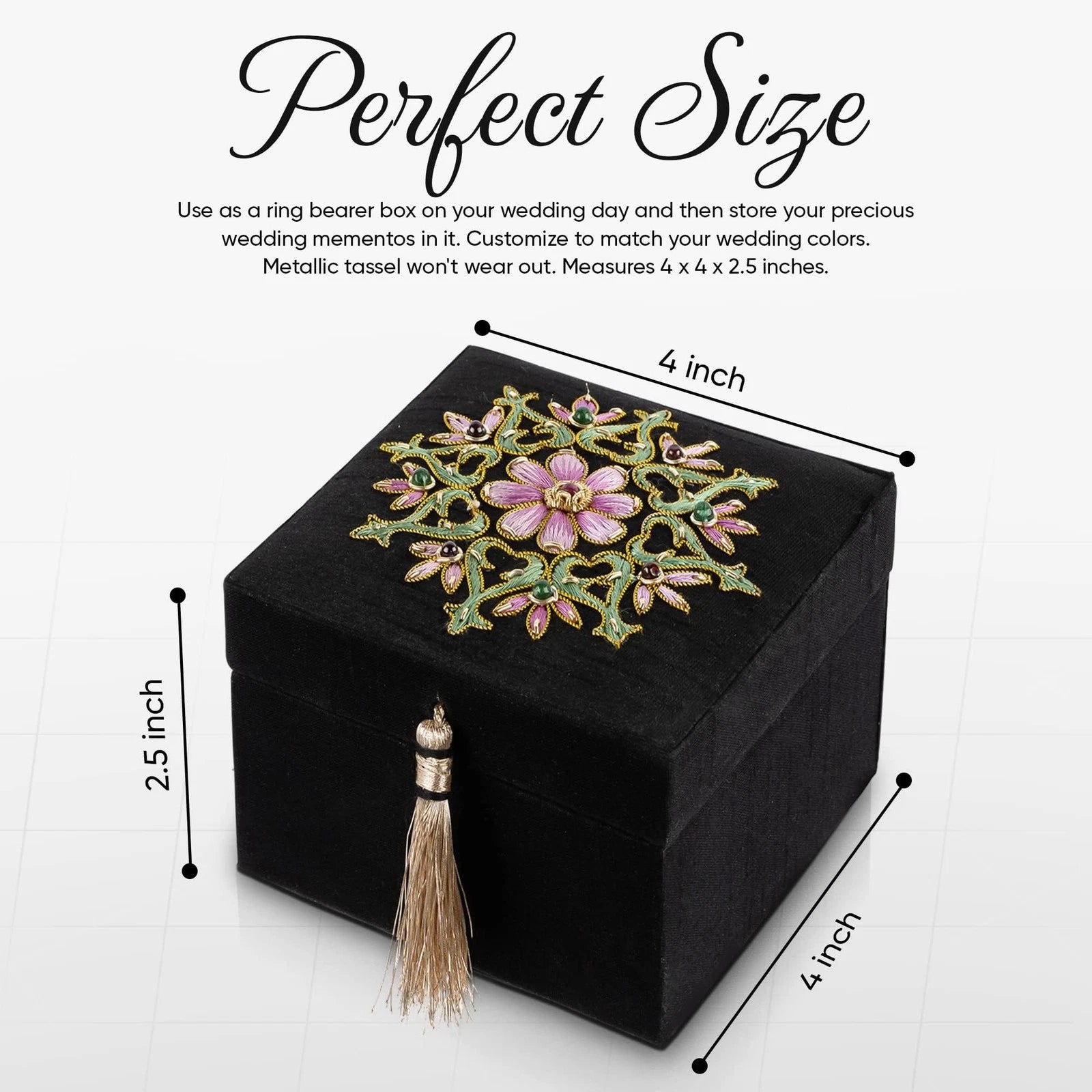 Handmade Silk Jewelry Storage Box | Embroidered Keepsake with Ruby Gemstone | eBay