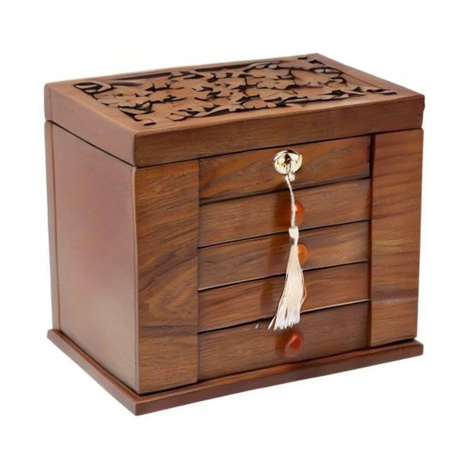 Changsuo Wooden Jewelry Box for Women, Organizer Box of Solild Wood with Lock... | eBay