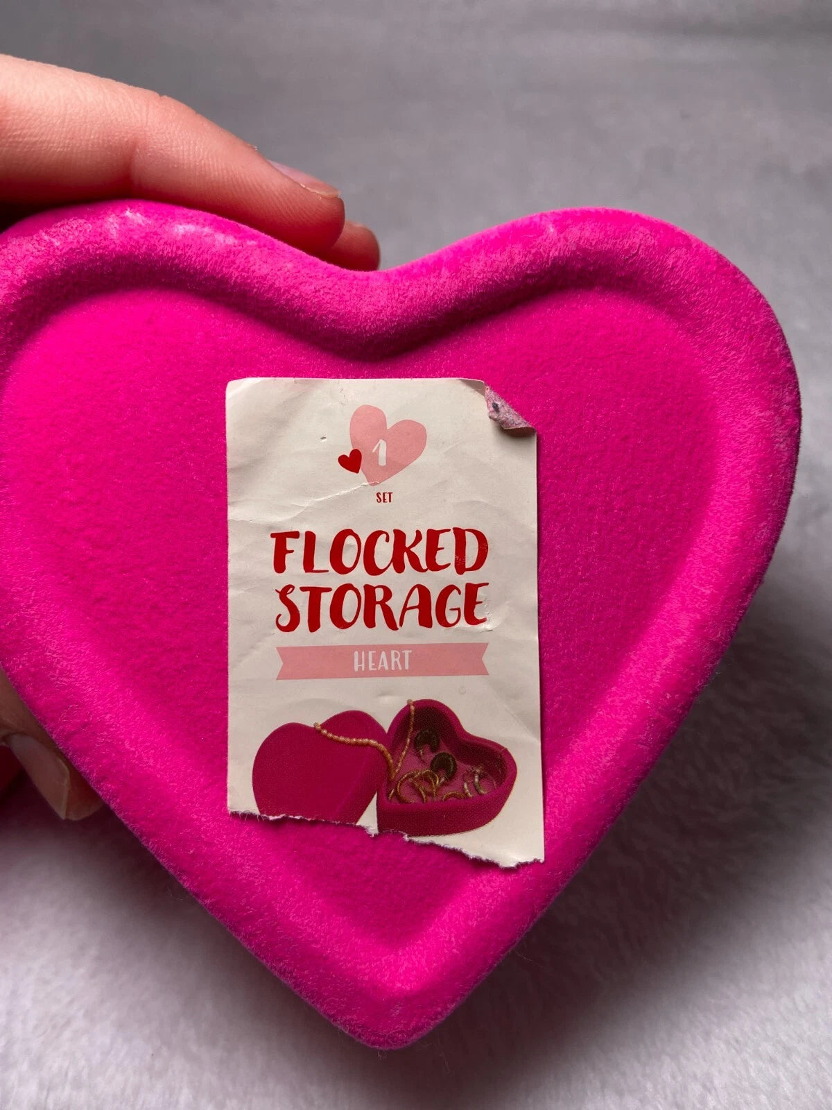 Pink Heart Shaped Velvet Jewelry Storage Box | eBay