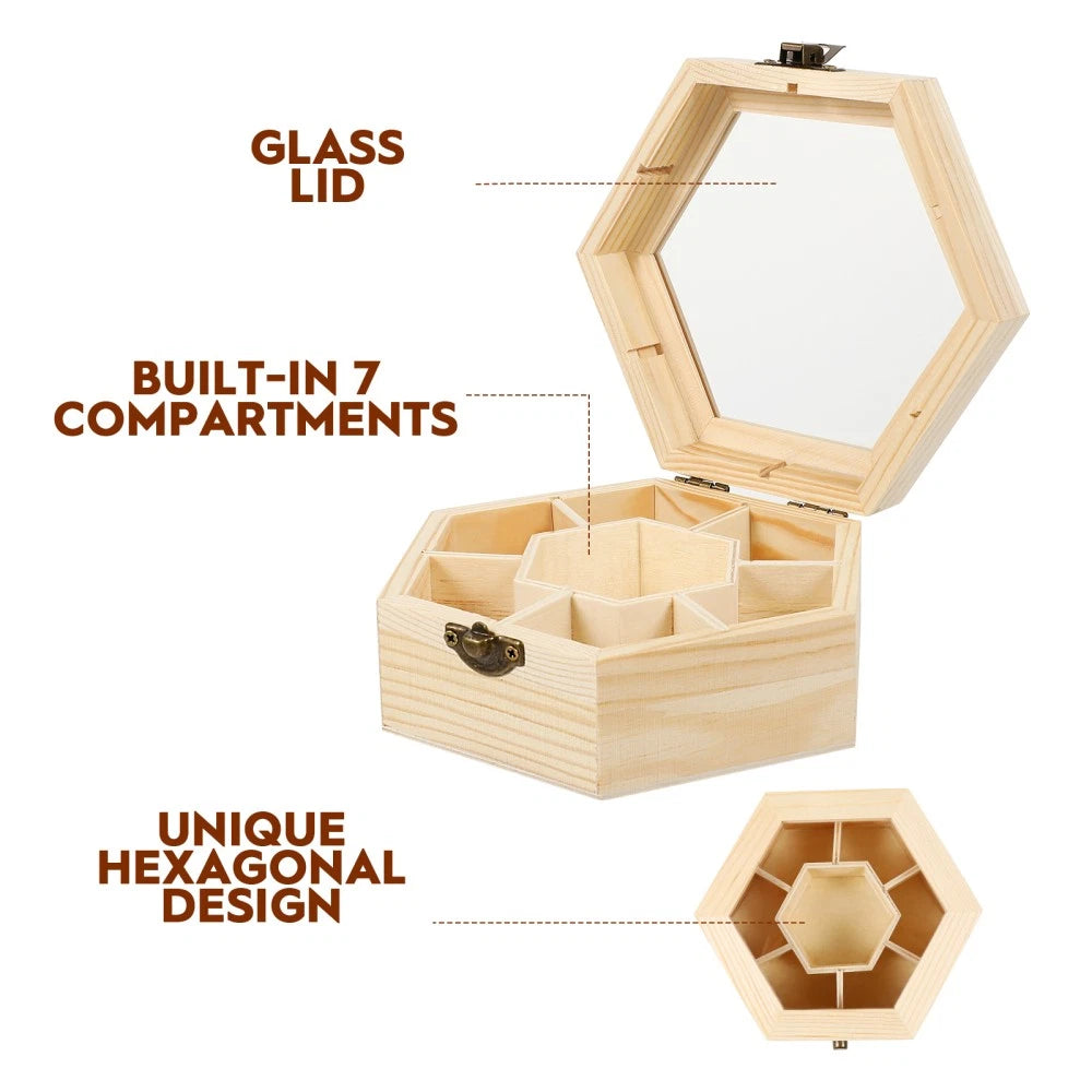 Makeup Case Jewelry Bead Organizer Storage Box Wooden Storage Chests | eBay